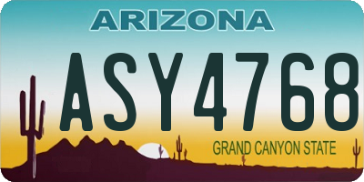 AZ license plate ASY4768