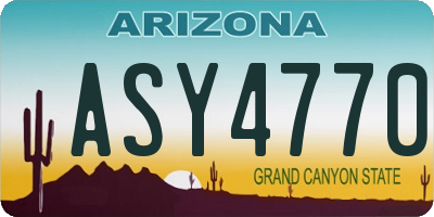AZ license plate ASY4770