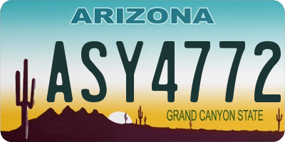 AZ license plate ASY4772