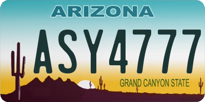 AZ license plate ASY4777