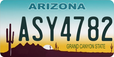 AZ license plate ASY4782