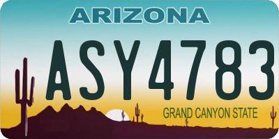 AZ license plate ASY4783