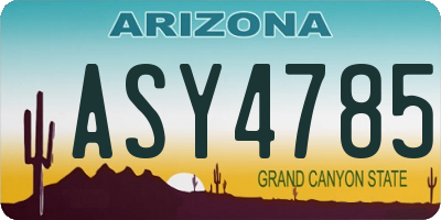 AZ license plate ASY4785