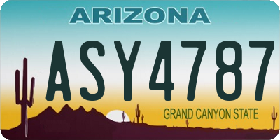 AZ license plate ASY4787