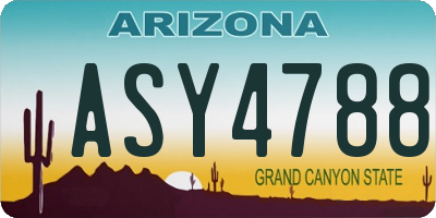 AZ license plate ASY4788
