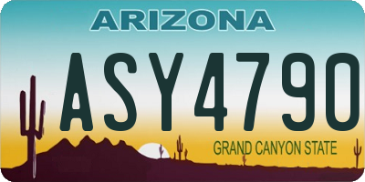 AZ license plate ASY4790