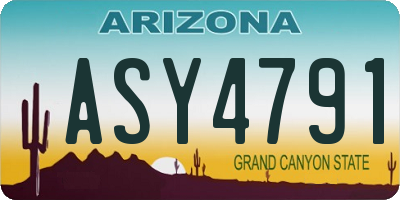 AZ license plate ASY4791