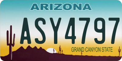 AZ license plate ASY4797