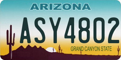 AZ license plate ASY4802