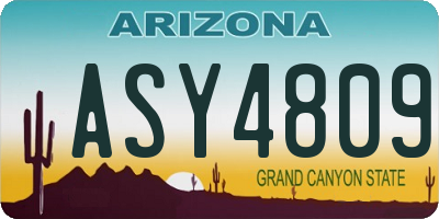 AZ license plate ASY4809