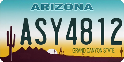 AZ license plate ASY4812