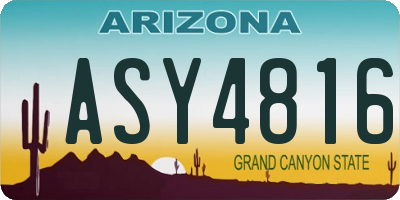 AZ license plate ASY4816