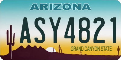 AZ license plate ASY4821
