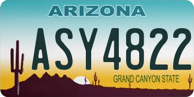 AZ license plate ASY4822