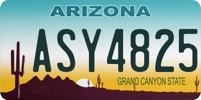 AZ license plate ASY4825