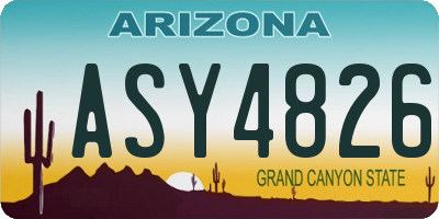 AZ license plate ASY4826