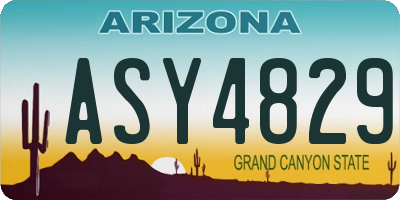 AZ license plate ASY4829