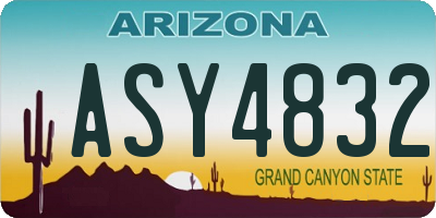 AZ license plate ASY4832