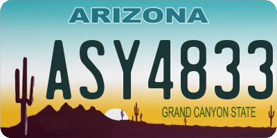 AZ license plate ASY4833