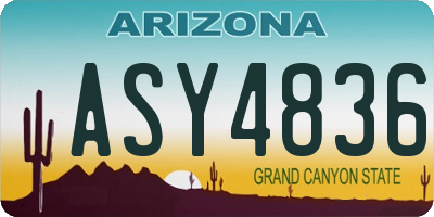 AZ license plate ASY4836
