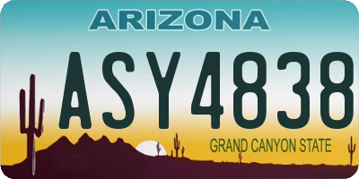 AZ license plate ASY4838