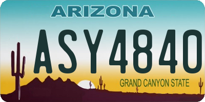 AZ license plate ASY4840