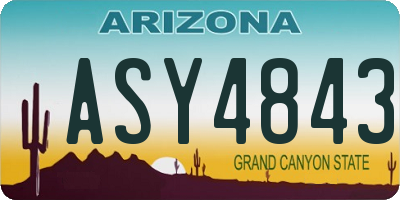 AZ license plate ASY4843