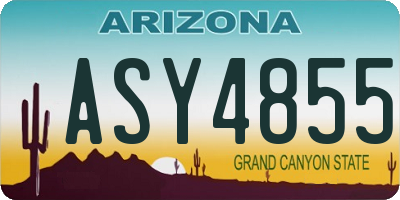 AZ license plate ASY4855