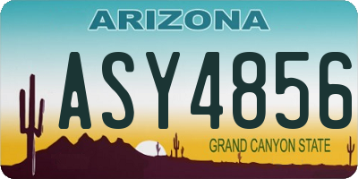 AZ license plate ASY4856