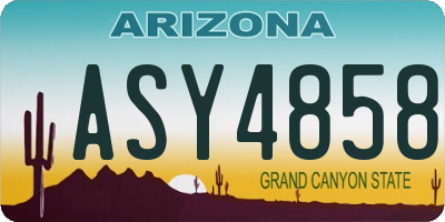 AZ license plate ASY4858