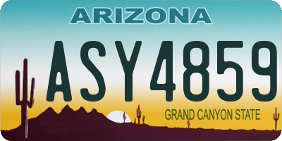 AZ license plate ASY4859
