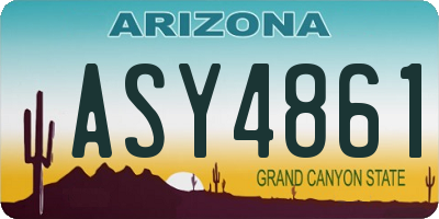 AZ license plate ASY4861