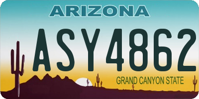 AZ license plate ASY4862