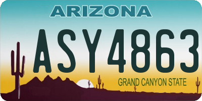 AZ license plate ASY4863
