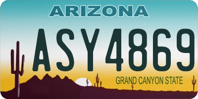 AZ license plate ASY4869