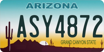 AZ license plate ASY4872