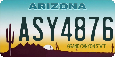 AZ license plate ASY4876