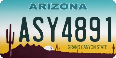 AZ license plate ASY4891