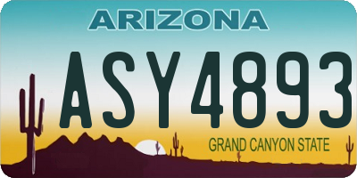 AZ license plate ASY4893