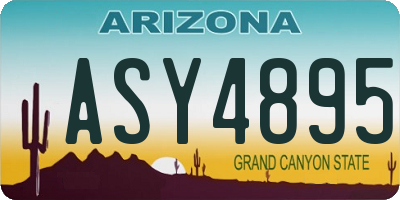 AZ license plate ASY4895