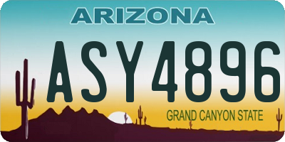 AZ license plate ASY4896