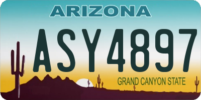 AZ license plate ASY4897