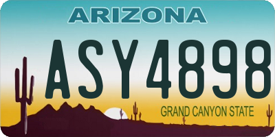 AZ license plate ASY4898