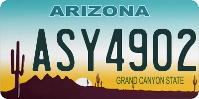 AZ license plate ASY4902