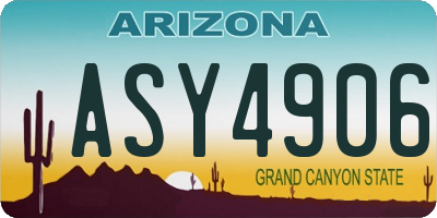 AZ license plate ASY4906