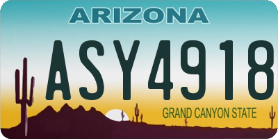 AZ license plate ASY4918