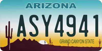 AZ license plate ASY4941