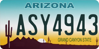 AZ license plate ASY4943