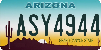 AZ license plate ASY4944