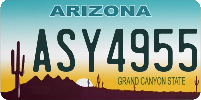 AZ license plate ASY4955